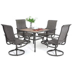 MAISON ARTS 5/6-piece Black Steel Patio Dining Set