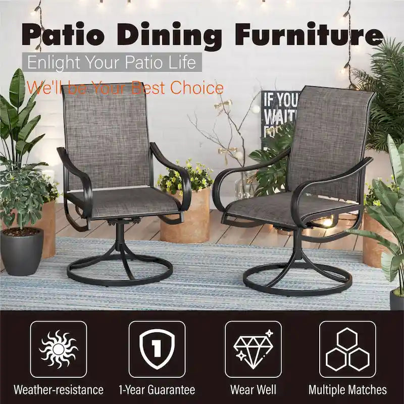 MAISON ARTS 5/6-piece Black Steel Patio Dining Set