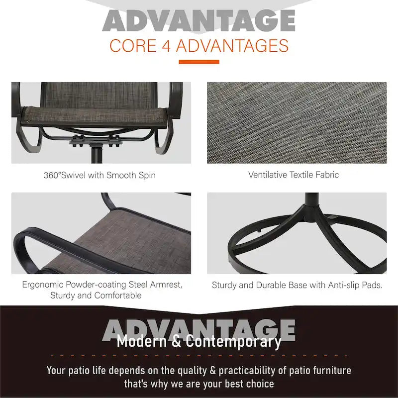MAISON ARTS 5/6-piece Black Steel Patio Dining Set