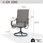 MAISON ARTS 5/6-piece Black Steel Patio Dining Set