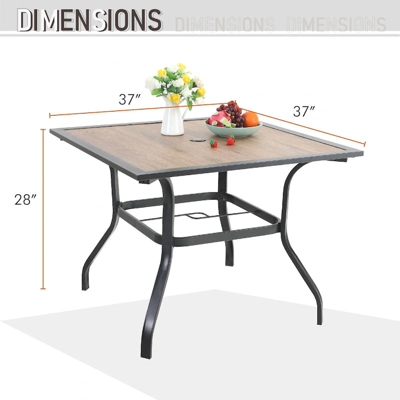 MAISON ARTS 5/6-piece Black Steel Patio Dining Set