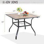 MAISON ARTS 5/6-piece Black Steel Patio Dining Set