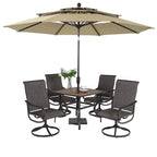 MAISON ARTS 5/6-piece Black Steel Patio Dining Set