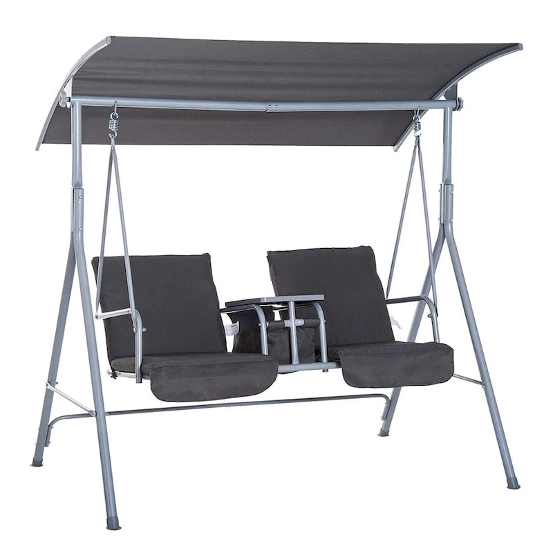 Jamna Water-resistant Patio Swing with Center Pivot Table by Havenside Home