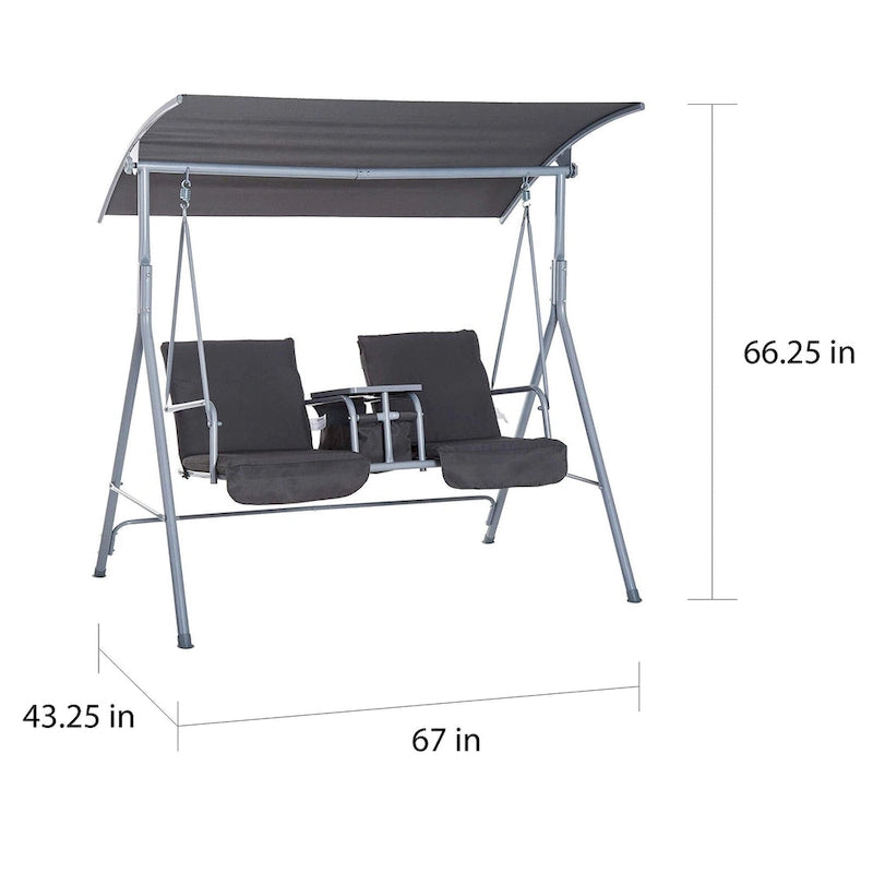Jamna Water-resistant Patio Swing with Center Pivot Table by Havenside Home