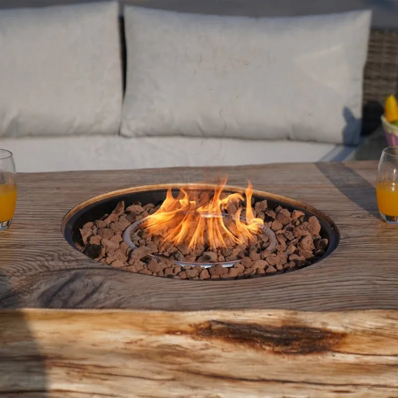 9-piece Halfmoon Patio Sectional Sofa Set with Fire Pit Table