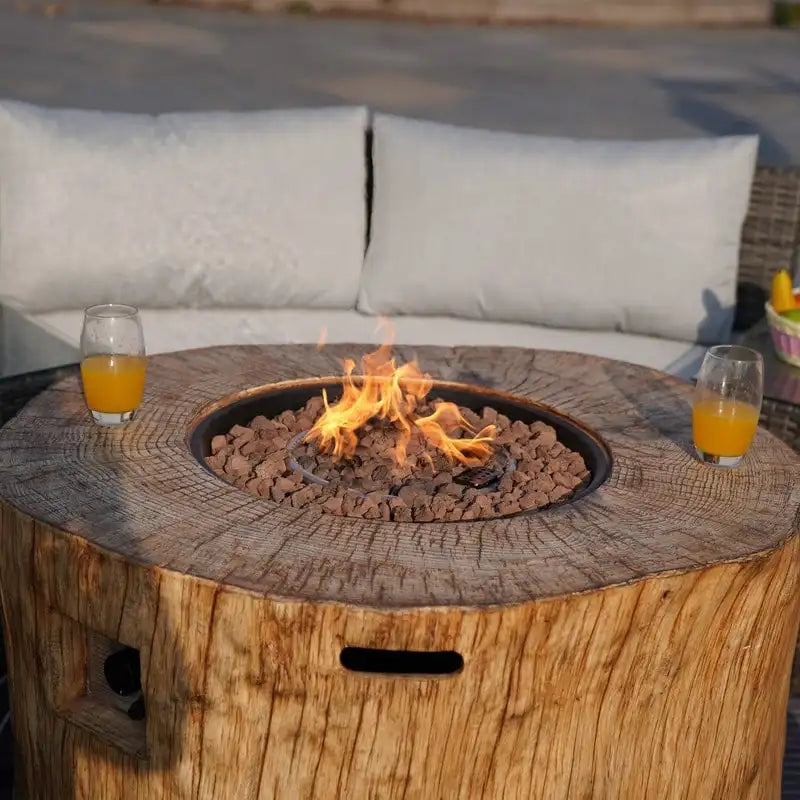 9-piece Halfmoon Patio Sectional Sofa Set with Fire Pit Table