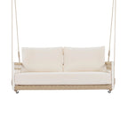 1-Piece Woven Rope Outdoor Swing Sofa with Soft Cushions Seating 2 for Patio, Courtyard and Balcony