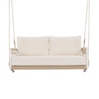 1-Piece Woven Rope Outdoor Swing Sofa with Soft Cushions Seating 2 for Patio, Courtyard and Balcony