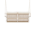 1-Piece Woven Rope Outdoor Swing Sofa with Soft Cushions Seating 2 for Patio, Courtyard and Balcony