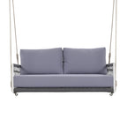 1-Piece Woven Rope Outdoor Swing Sofa with Soft Cushions Seating 2 for Patio, Courtyard and Balcony