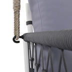 1-Piece Woven Rope Outdoor Swing Sofa with Soft Cushions Seating 2 for Patio, Courtyard and Balcony