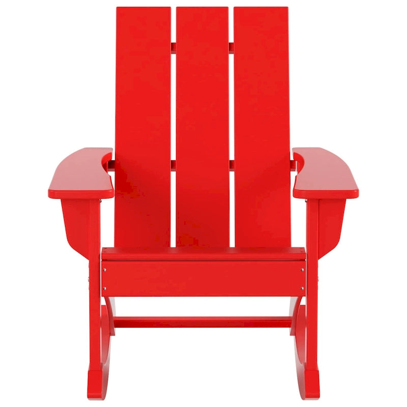 Polytrends Shoreside Modern Eco-Friendly All Weather Poly Adirondack Rocking Chairs (Set of 4)