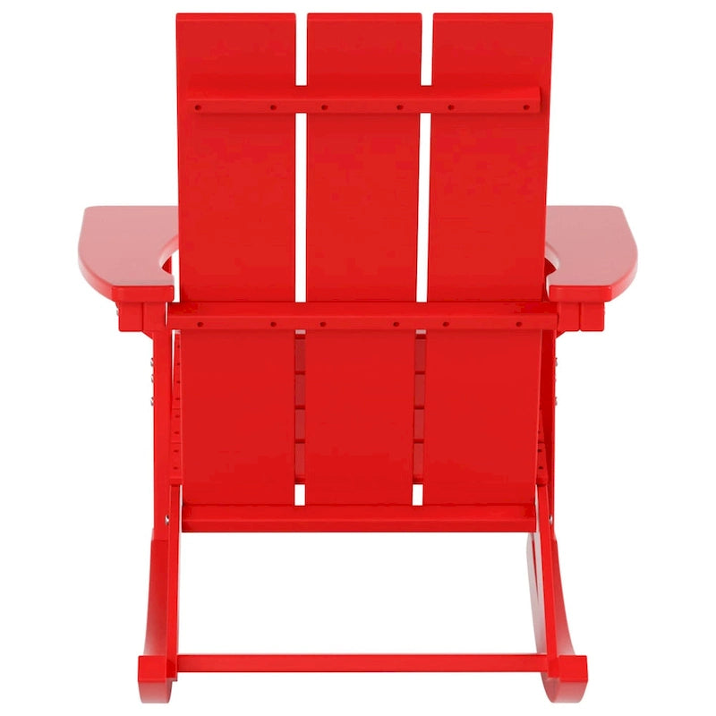 Polytrends Shoreside Modern Eco-Friendly All Weather Poly Adirondack Rocking Chairs (Set of 4)