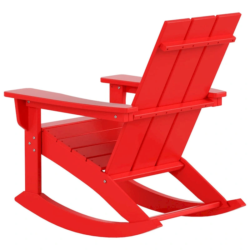 Polytrends Shoreside Modern Eco-Friendly All Weather Poly Adirondack Rocking Chairs (Set of 4)