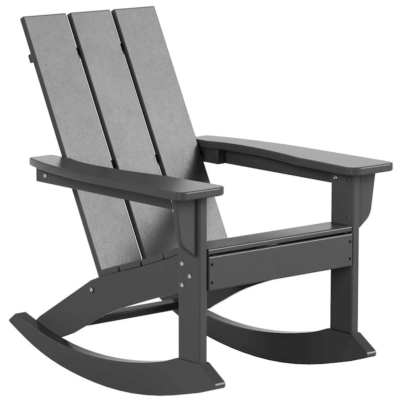 Polytrends Shoreside Modern Eco-Friendly All Weather Poly Adirondack Rocking Chairs (Set of 4)