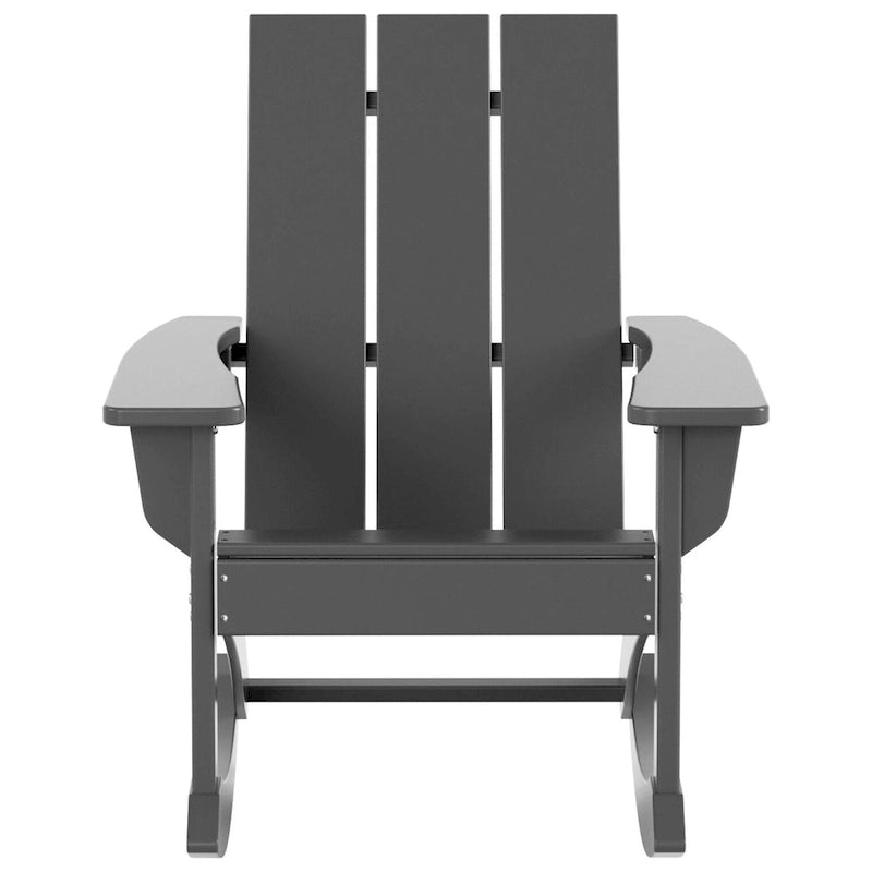 Polytrends Shoreside Modern Eco-Friendly All Weather Poly Adirondack Rocking Chairs (Set of 4)