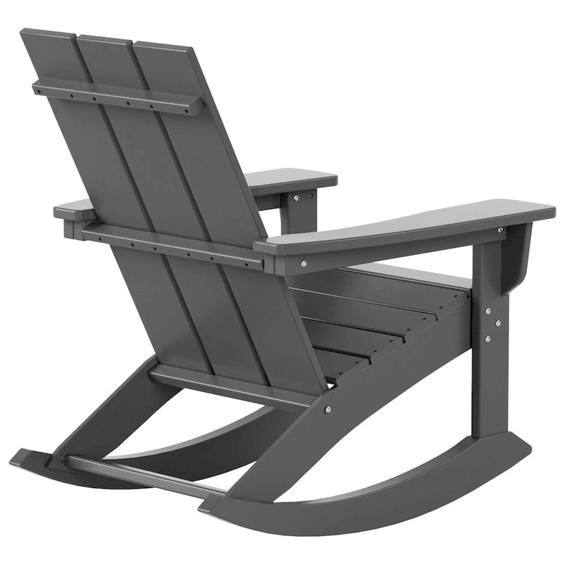 Polytrends Shoreside Modern Eco-Friendly All Weather Poly Adirondack Rocking Chairs (Set of 4)