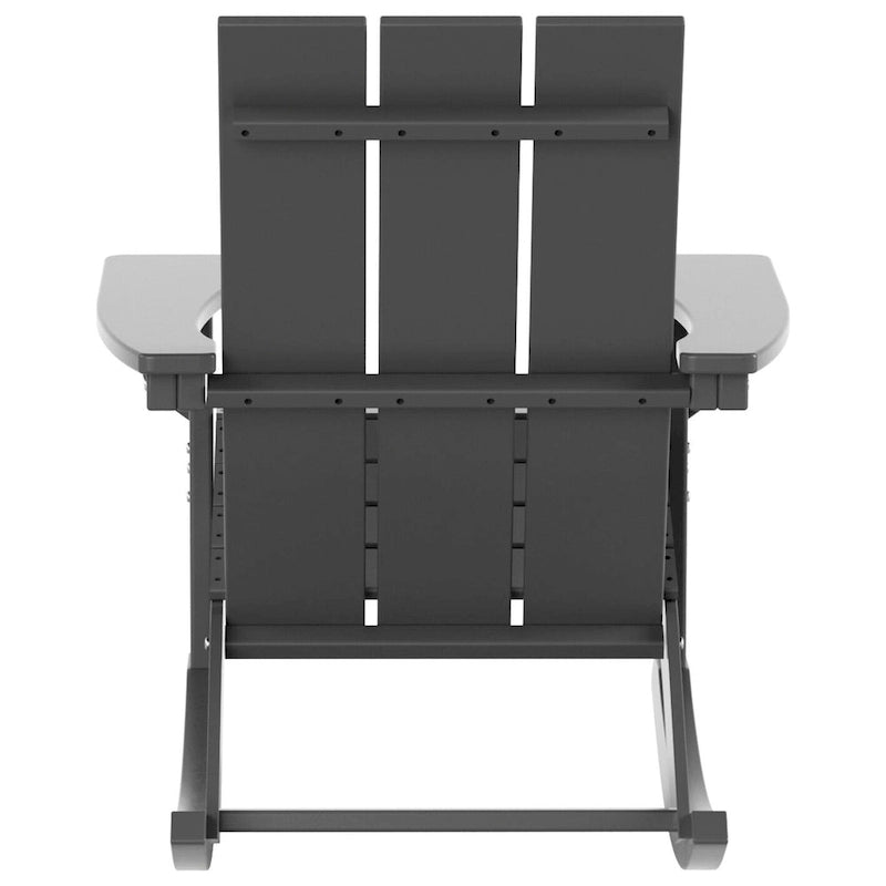 Polytrends Shoreside Modern Eco-Friendly All Weather Poly Adirondack Rocking Chairs (Set of 4)