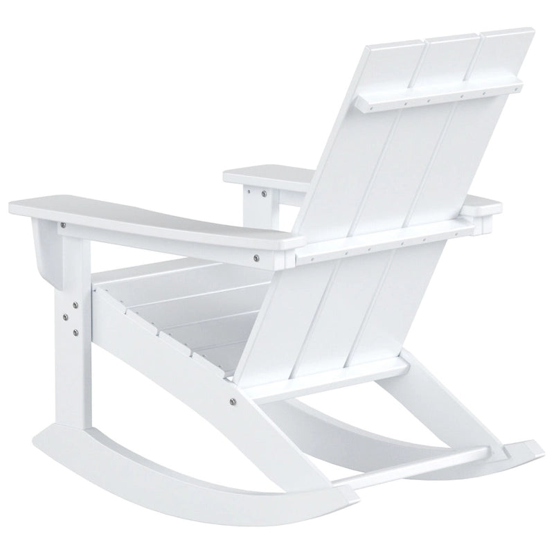 Polytrends Shoreside Modern Eco-Friendly All Weather Poly Adirondack Rocking Chairs (Set of 4)