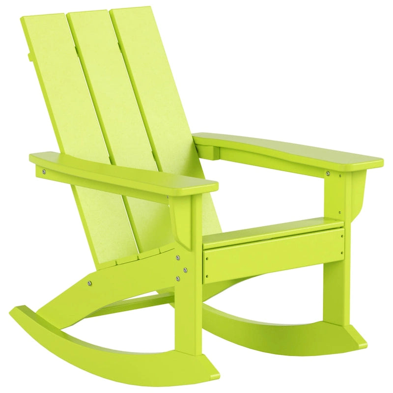 Polytrends Shoreside Modern Eco-Friendly All Weather Poly Adirondack Rocking Chairs (Set of 4)