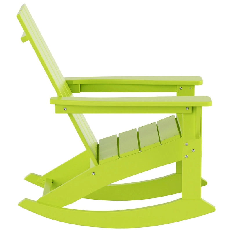 Polytrends Shoreside Modern Eco-Friendly All Weather Poly Adirondack Rocking Chairs (Set of 4)