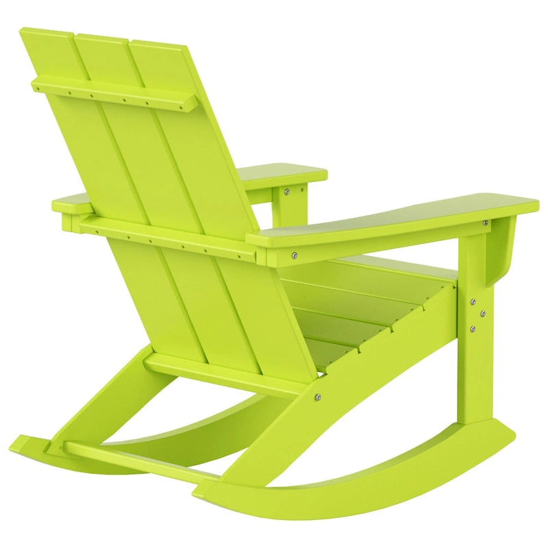 Polytrends Shoreside Modern Eco-Friendly All Weather Poly Adirondack Rocking Chairs (Set of 4)