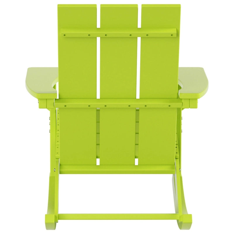 Polytrends Shoreside Modern Eco-Friendly All Weather Poly Adirondack Rocking Chairs (Set of 4)