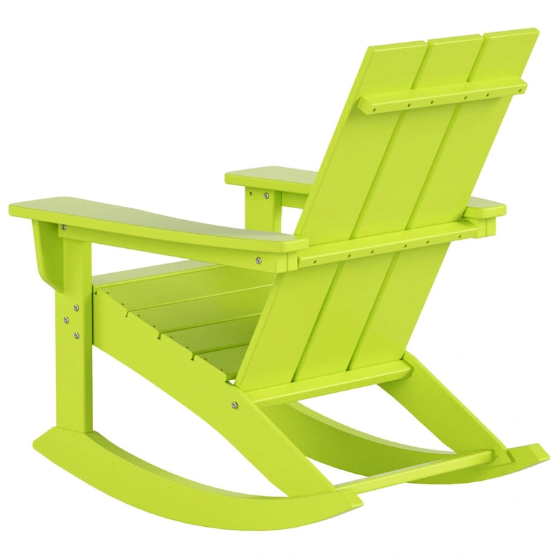 Polytrends Shoreside Modern Eco-Friendly All Weather Poly Adirondack Rocking Chairs (Set of 4)