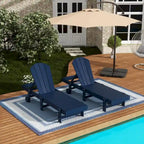 Polytrends Laguna Hdpe All Weather Outdoor Patio Pool Reclining Armless Chaise Lounge With Wheels (Set Of 2)