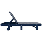 Polytrends Laguna Hdpe All Weather Outdoor Patio Pool Reclining Armless Chaise Lounge With Wheels (Set Of 2)