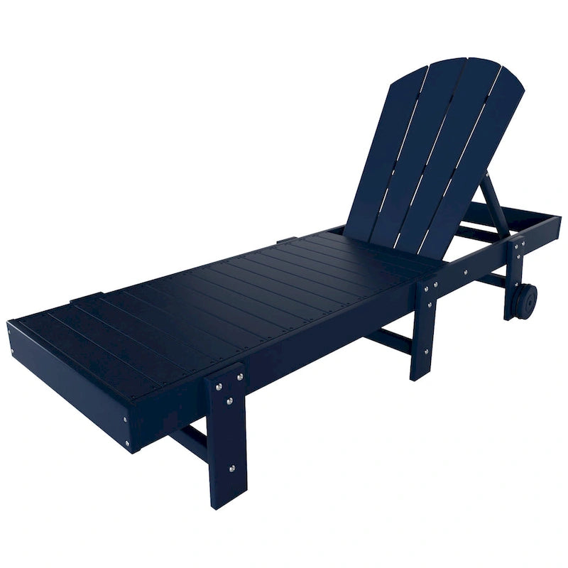 Polytrends Laguna Hdpe All Weather Outdoor Patio Pool Reclining Armless Chaise Lounge With Wheels (Set Of 2)