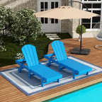 Polytrends Laguna Hdpe All Weather Outdoor Patio Pool Reclining Armless Chaise Lounge With Wheels (Set Of 2)