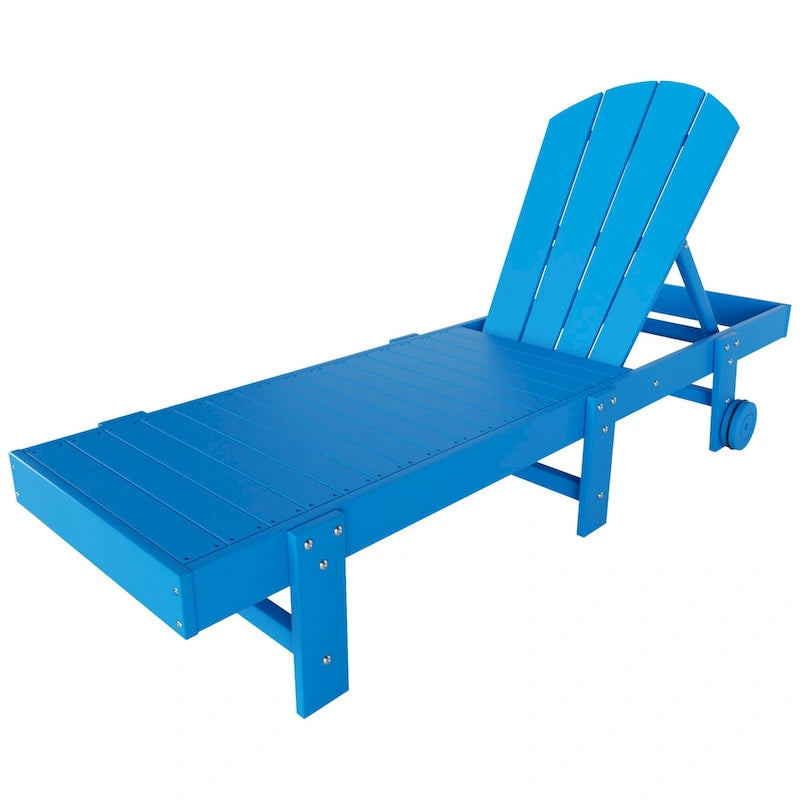 Polytrends Laguna Hdpe All Weather Outdoor Patio Pool Reclining Armless Chaise Lounge With Wheels (Set Of 2)