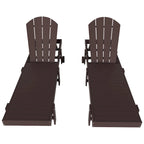 Polytrends Laguna Hdpe All Weather Outdoor Patio Pool Reclining Armless Chaise Lounge With Wheels (Set Of 2)