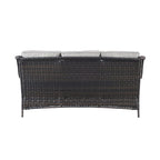 Gymojoy Outdoor Wicker Patio Sofa 3-Seat Rattan Sofa Furniture
