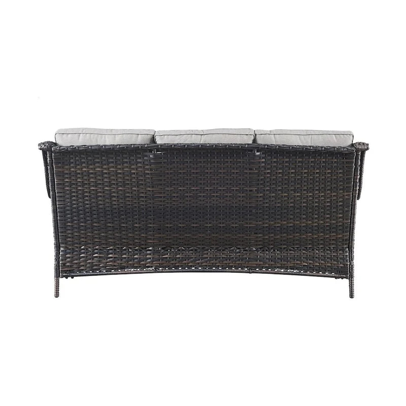 Gymojoy Outdoor Wicker Patio Sofa 3-Seat Rattan Sofa Furniture