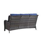 Gymojoy Outdoor Wicker Patio Sofa 3-Seat Rattan Sofa Furniture