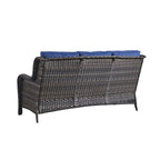 Gymojoy Outdoor Wicker Patio Sofa 3-Seat Rattan Sofa Furniture