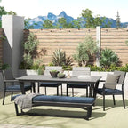 Corvus Orville 6-piece Aluminum Outdoor Dining Set with WPC Table Top