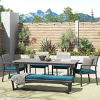 Corvus Orville 6-piece Aluminum Outdoor Dining Set with WPC Table Top