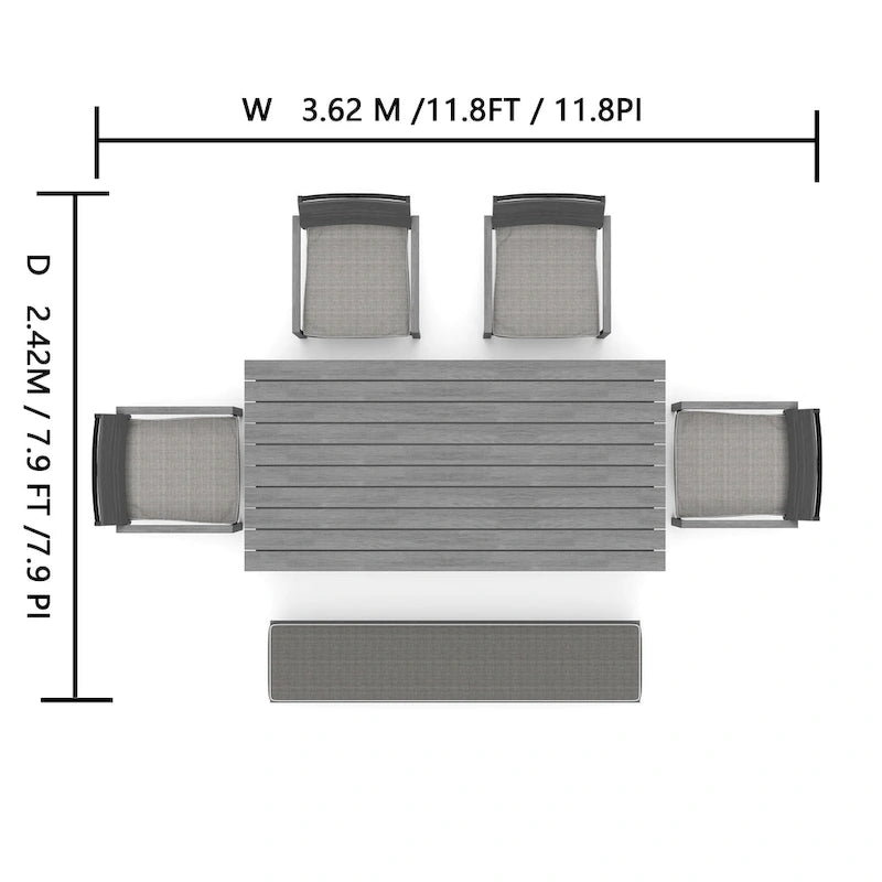 Corvus Orville 6-piece Aluminum Outdoor Dining Set with WPC Table Top