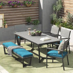 Corvus Orville 6-piece Aluminum Outdoor Dining Set with WPC Table Top