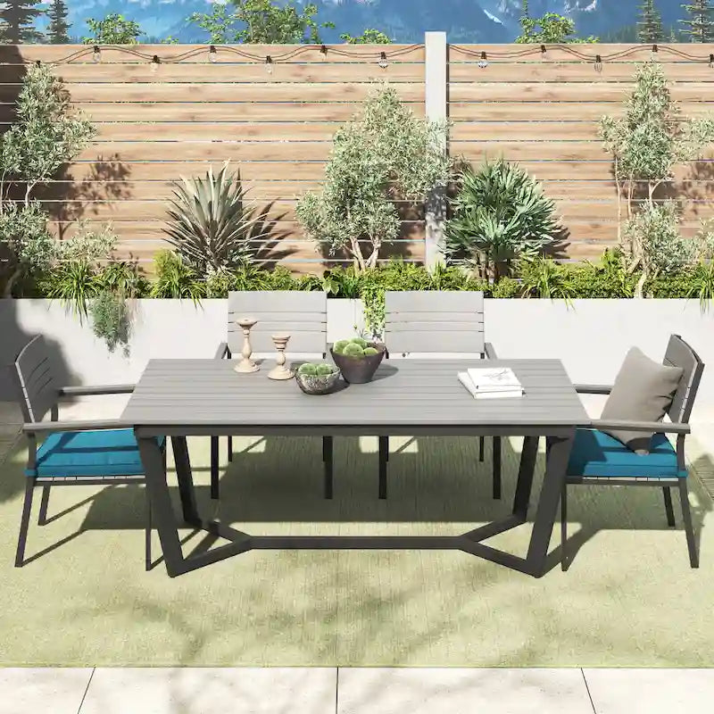 Corvus Orville 6-piece Aluminum Outdoor Dining Set with WPC Table Top