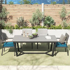 Corvus Orville 6-piece Aluminum Outdoor Dining Set with WPC Table Top
