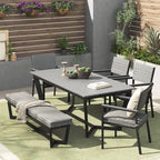 Corvus Orville 6-piece Aluminum Outdoor Dining Set with WPC Table Top