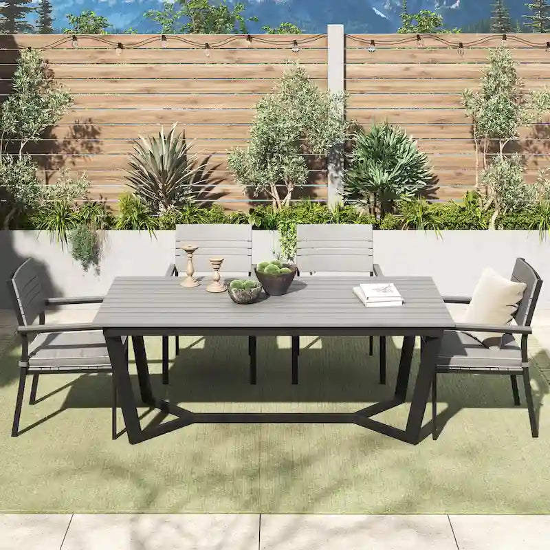 Corvus Orville 6-piece Aluminum Outdoor Dining Set with WPC Table Top