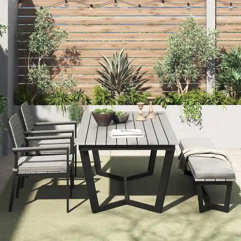Corvus Orville 6-piece Aluminum Outdoor Dining Set with WPC Table Top