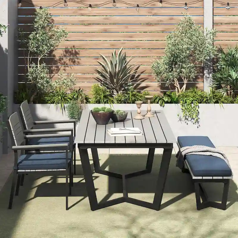 Corvus Orville 6-piece Aluminum Outdoor Dining Set with WPC Table Top