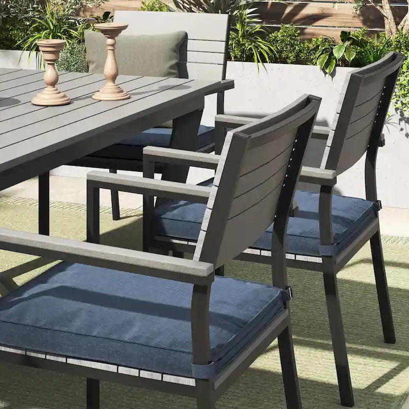Corvus Orville 6-piece Aluminum Outdoor Dining Set with WPC Table Top